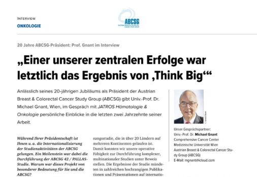 Viel Ehre für 20 Jahre ABCSG-Präsidentschaft
