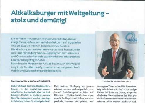 Von der ehemaligen Schule geehrt und bewundert